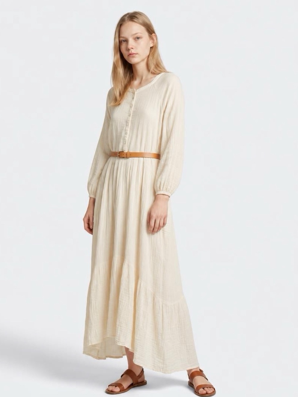 Free People Large Cream Epic Maxi Dress - Picture 2 of 2